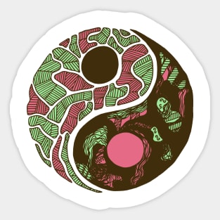 Pink Mint Abstract Yin Yang Sticker